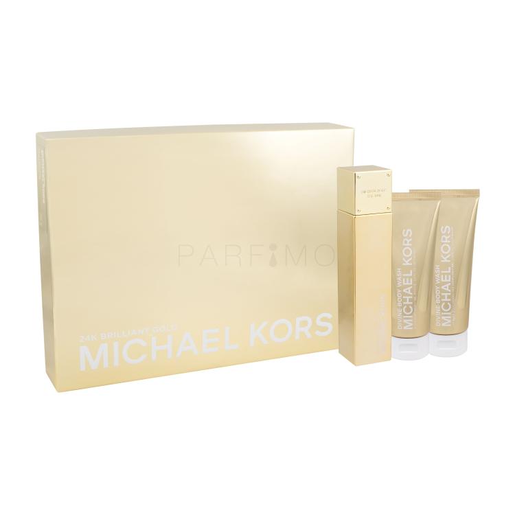 Michael Kors 24K Brilliant Gold Poklon set parfemska voda 100 ml + losion za tijelo 100 ml + gel za tuširanje 100 ml