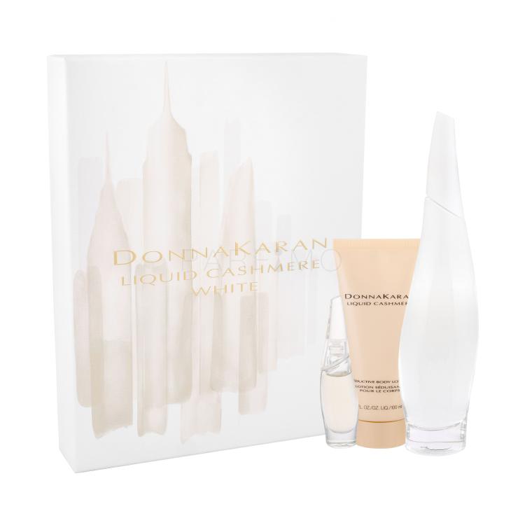 DKNY Liquid Cashmere White Poklon set parfemska voda 100 ml + parfemska voda 7 ml + losion za tijelo 100 ml