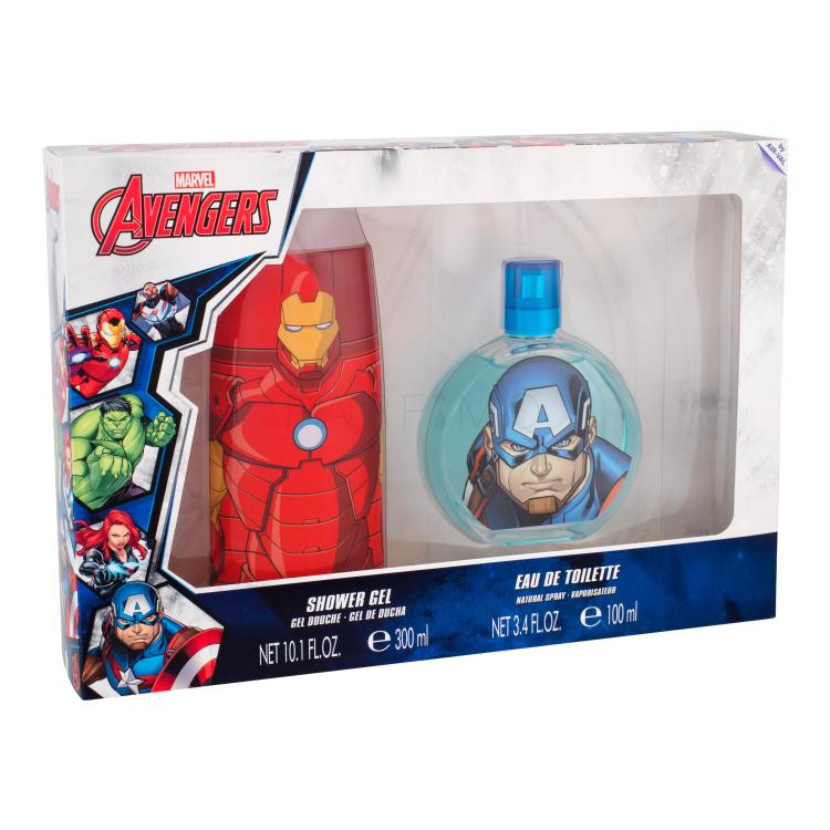 Marvel Avengers Poklon set toaletna voda Captain America 100 ml + gel za tuširanje Iron Man 300 ml