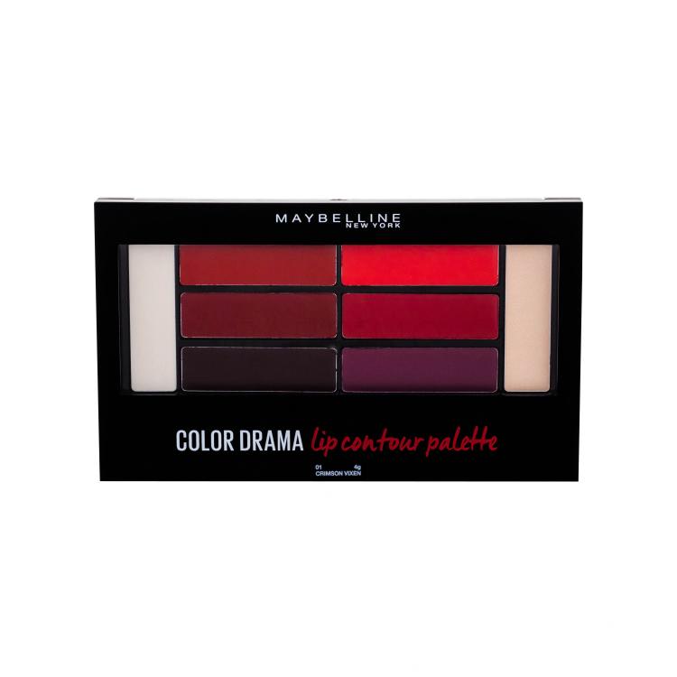 Maybelline Color Drama Lip Contour Palette Ruž za usne za žene 4 g Nijansa 01 Crimson Vixen