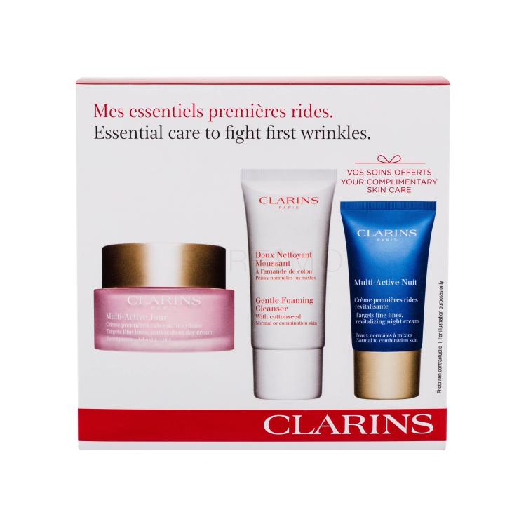Clarins Multi-Active Poklon set dnevna krema za lice 50 ml + pjena za čišćenje lica Gentle Foaming Cleanser 30 ml + noćna krema za lice Multi-Active Nuit 15 ml