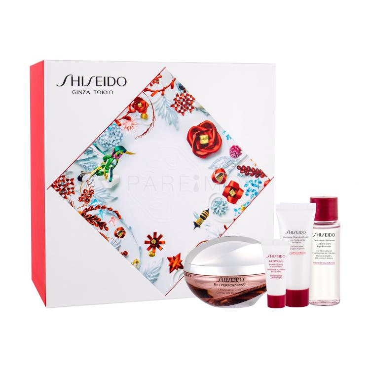 Shiseido Bio-Performance LiftDynamic Cream Poklon set dnevna krema 50 ml + serum za lice ULTIMUNE 5 ml + pjena za čišćenje lica Clarifying Cleansing Foam 15 ml + vodica za lice Treatment Softener 30 ml
