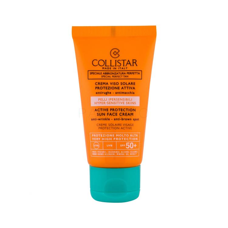 Collistar Special Perfect Tan Active Protection Sun Face SPF50+ Proizvod za zaštitu lica od sunca za žene 50 ml