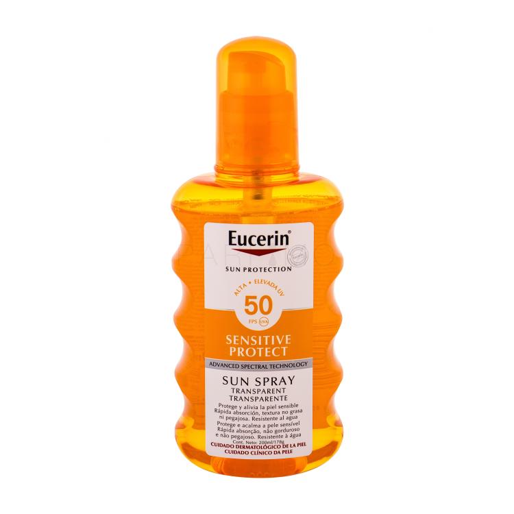 Eucerin Sun Sensitive Protect Sun Spray Transparent SPF50 Proizvod za zaštitu od sunca za tijelo 200 ml