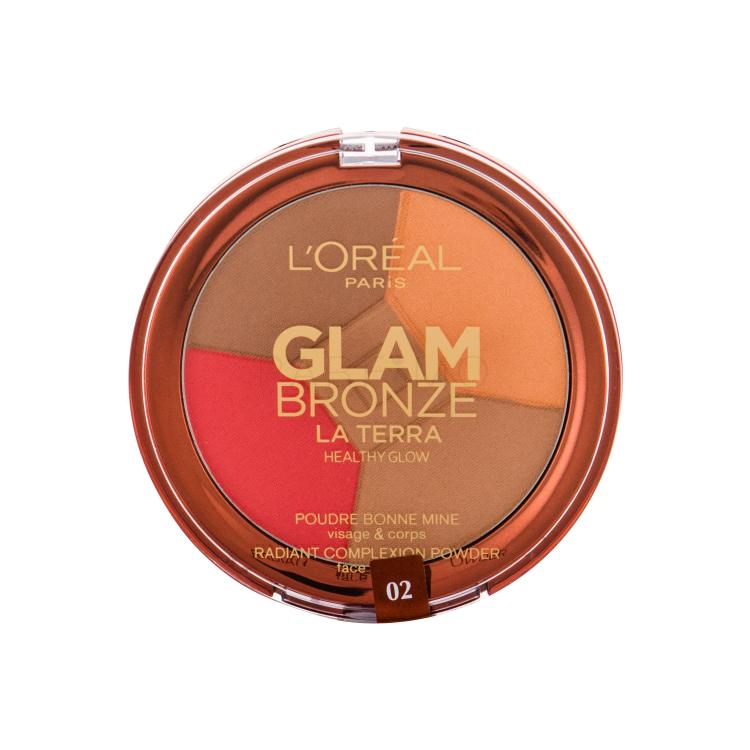 L&#039;Oréal Paris Glam Bronze La Terra Healthy Glow Bronzer za žene 6 g Nijansa 02 Medium Speranza