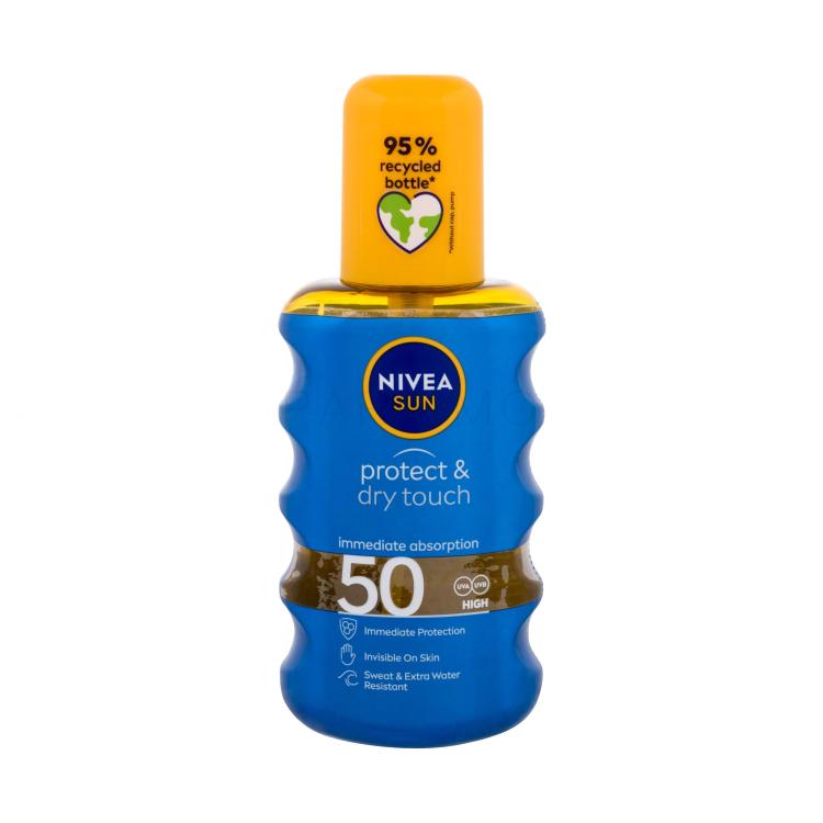 Nivea Sun Protect &amp; Dry Touch Invisible Spray SPF50 Proizvod za zaštitu od sunca za tijelo 200 ml