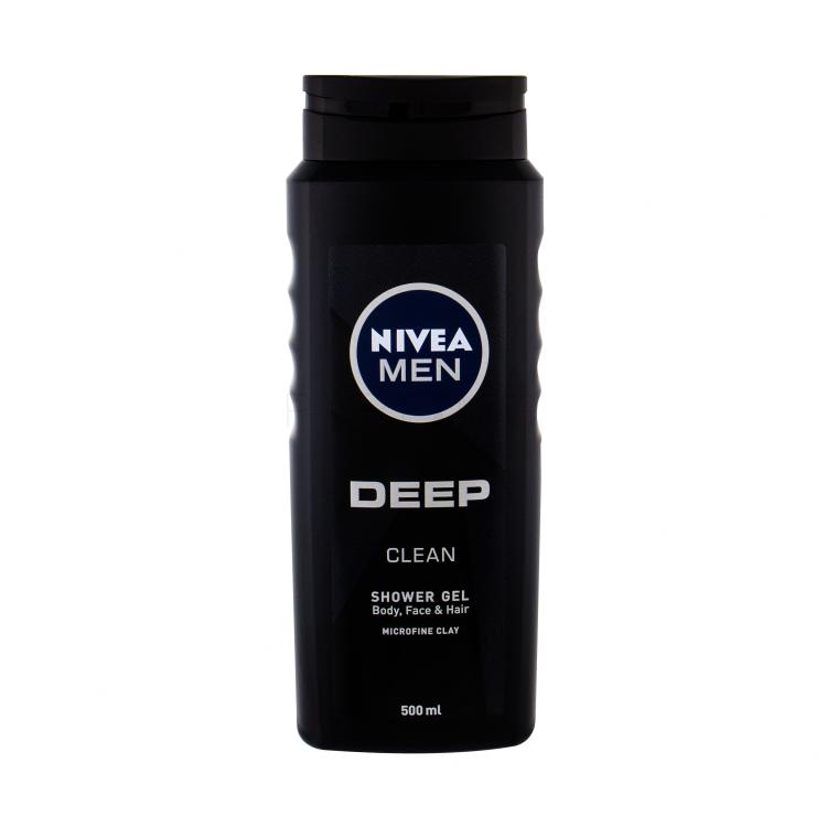 Nivea Men Deep Clean Body, Face &amp; Hair Gel za tuširanje za muškarce 500 ml