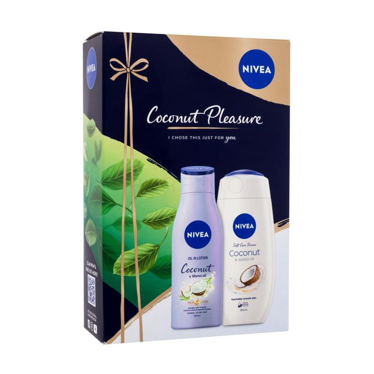 Nivea Coconut Pleasure Poklon set krema za tuširanje 250 ml + losion za tijelo Coconut &amp; Monoi Oil 200 ml
