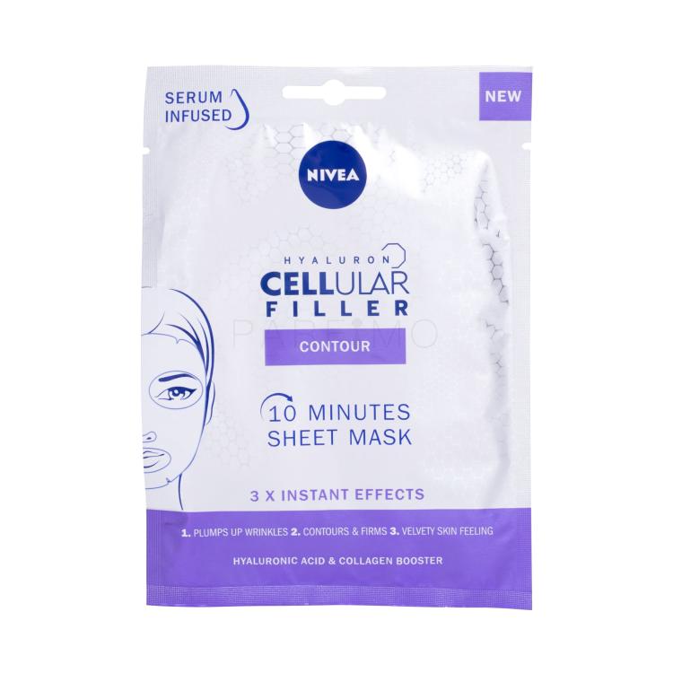 Nivea Hyaluron Cellular Filler 10 Minutes Sheet Mask Maska za lice za žene 1 kom