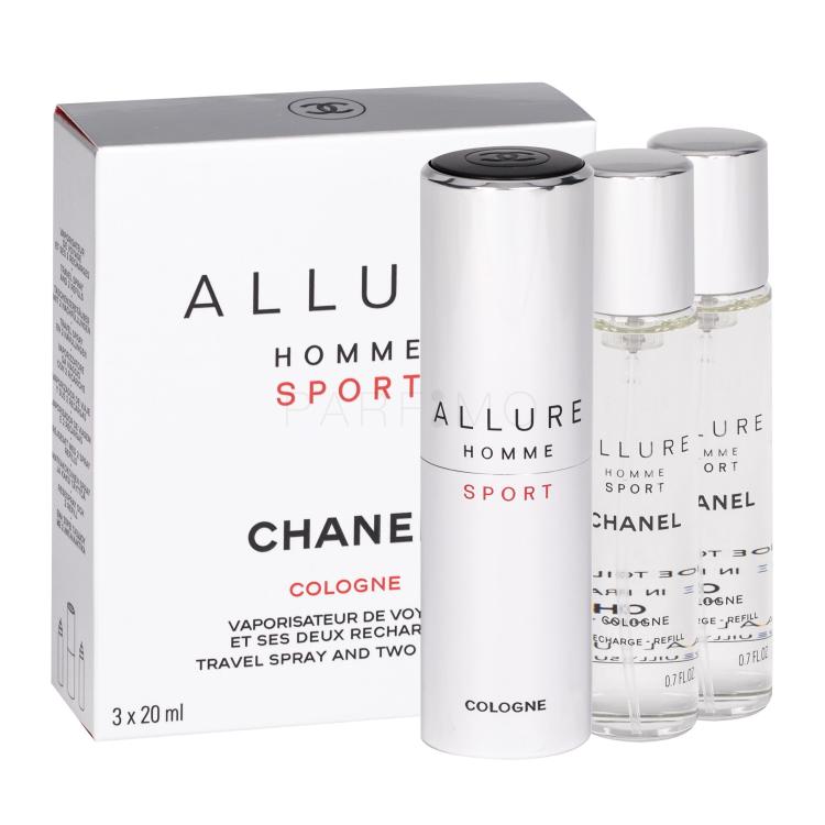 Chanel Allure Homme Sport Cologne Kolonjska voda za muškarce &quot;okreni i poprskaj&quot; 3x20 ml
