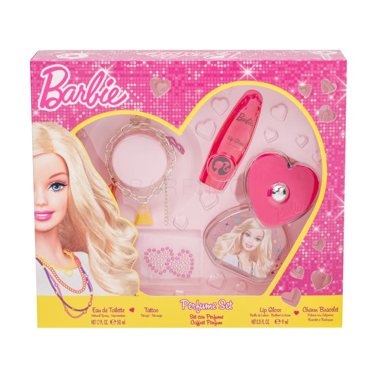 Barbie Barbie Poklon set toaletní voda 50 ml + tetování + lesk na rty 9 ml + řetízek na ruku 1 ks