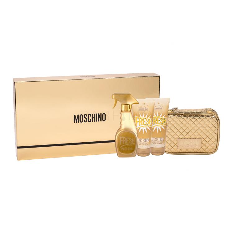 Moschino Fresh Couture Gold Poklon set parfémovaná voda 100 ml + tělové mléko 100 ml + sprchový gel 100 ml + kosmetická taška