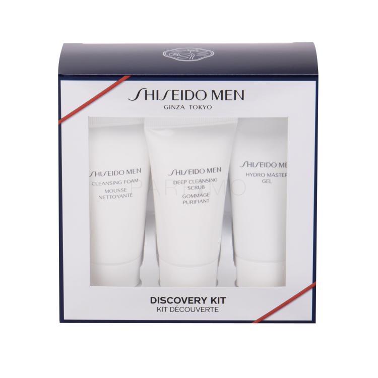 Shiseido MEN Hydro Master Gel Poklon set gel za lice Hydro Master Gel 30 ml + pjena za čišćenje Cleansing Foam 30 ml + piling Deep Cleansing Scrub 30 ml
