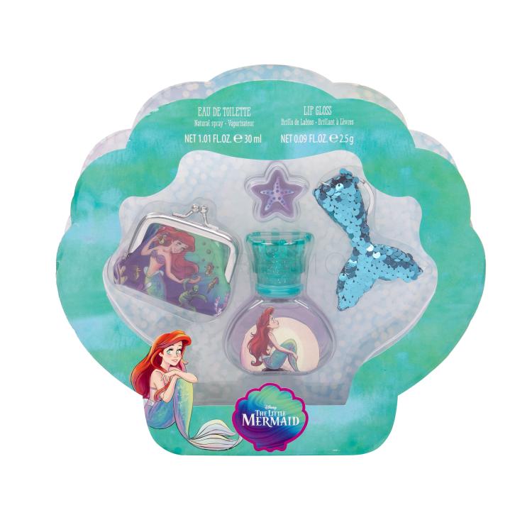 Disney Princess The Little Mermaid Poklon set toaletna voda 30 ml + glos za usne 2,5 g + novčanik + privjesak