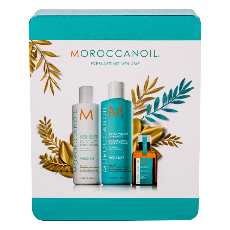 Moroccanoil Volume Poklon set šampon 250 ml + balzam 250 ml + ulje za kosu Light 25 ml + limenka