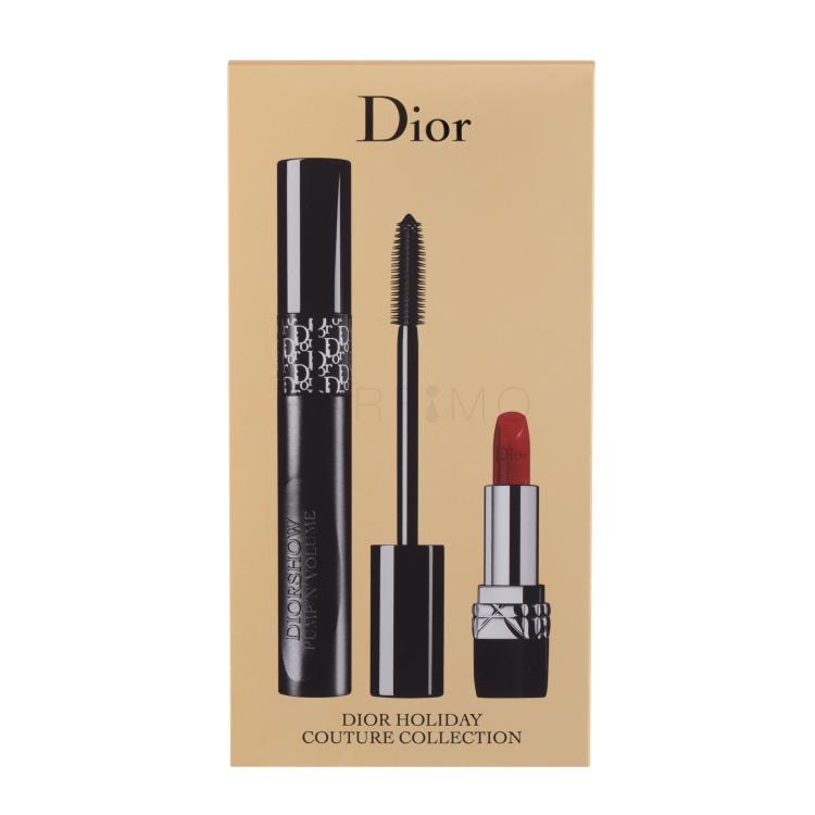 Christian Dior Diorshow Pump´N´Volume HD Poklon set maskara 6 g + ruž za usne Mini Rouge 999 1,5 g