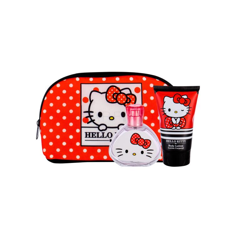 Koto Parfums Hello Kitty Poklon set toaletna voda 50 ml + losion za tijelo 100 ml + kozmetička torbica