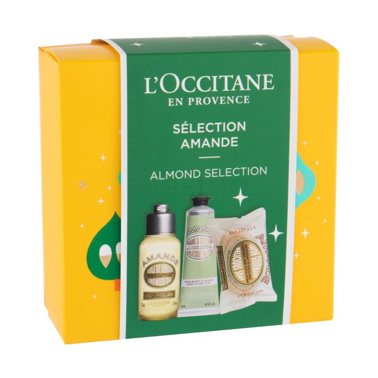 L&#039;Occitane Almond (Amande) Poklon set ulje za tuširanje 75 ml + krema za ruke 30 ml + tvrdi sapun Delicious Soap 50 g