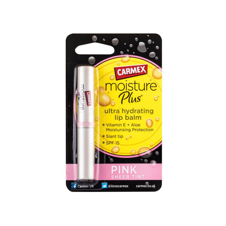 Carmex Moisture Plus SPF15 Balzam za usne za žene 2 g Nijansa Pink