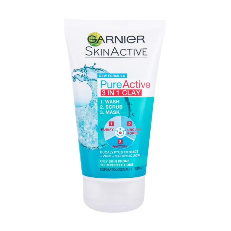 Garnier Pure Active 3 in1 Clay Gel za čišćenje lica 150 ml