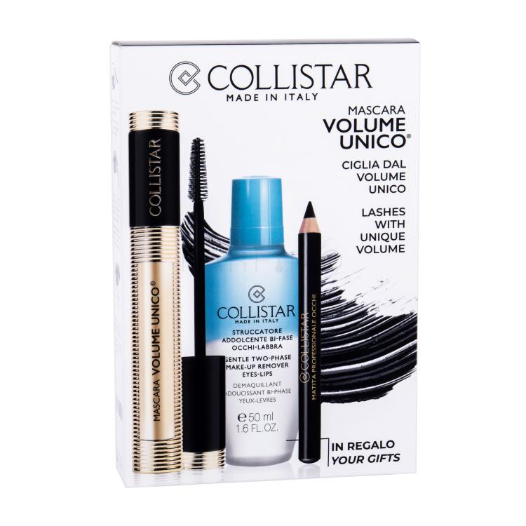 Collistar Volume Unico Poklon set maskara 13 ml + sredstvo za uklanjanje šminke Gentle Two-Phase 50 ml + olovka za oči Professional Eye Pencil 0,8 g Black