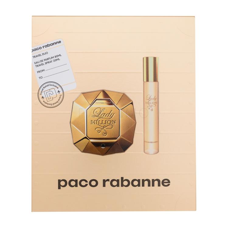 Paco Rabanne Lady Million Poklon set parfemska voda 80 ml + parfemska voda 20 ml
 