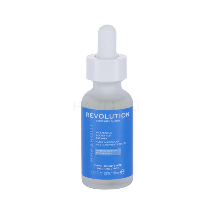 Revolution Skincare Breakout Strength Serum 2% Salicylic Acid &amp; Fruit Enzyme Serum za lice za žene 30 ml
