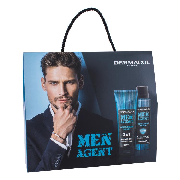 Dermacol Men Agent Gentleman Touch 3in1 Poklon set gel za tuširanje 250 ml + dezodorans 150 ml