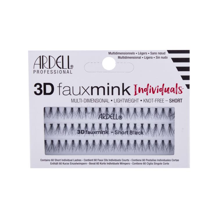 Ardell 3D Faux Mink Individuals Short Umjetne trepavice za žene 60 kom Nijansa Black