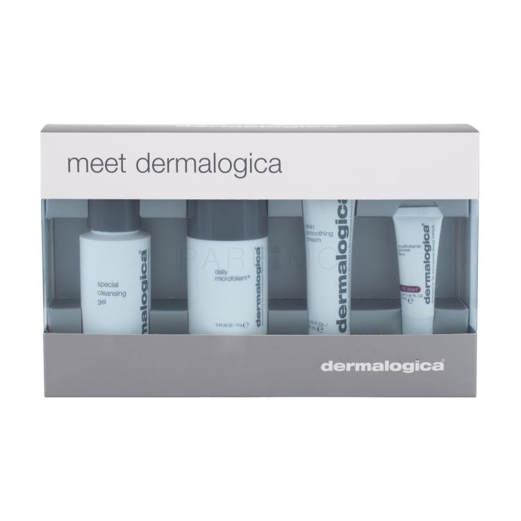 Dermalogica Meet Dermalogica Poklon set gel za čišćenje lica Special Cleansing Gel 50 ml + exfoliacijski puder Daily Microfoliant 13 g + hidratantna krema Skin Smoothing Cream 22 ml + intenzivna krema MultiVitamin Power Firm 5 ml