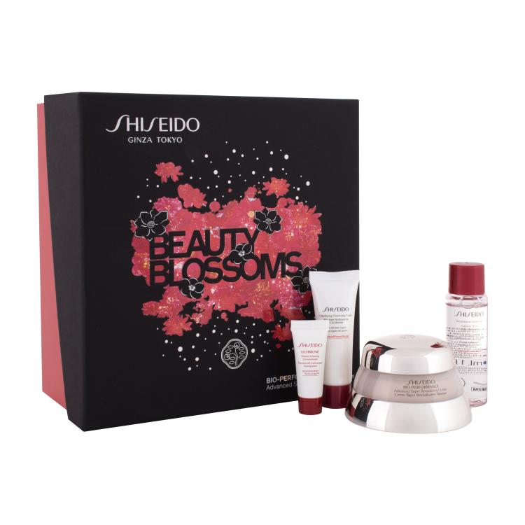 Shiseido Bio-Performance Beauty Blossoms Poklon set dnevna krema Bio-Performance Advanced Super Revitalizing Cream 50 ml + pjena za čišćenje Clarifyung Cleansing Foam 15 ml + emulzija Treatment Softener 30 ml + serum Ultimune Power Infusing Concentrate 5 ml