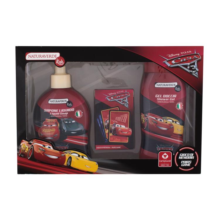 Naturaverde Kids Cars Poklon set gel za tuširanje Cars 250 ml + tekući sapun za ruke Cars 250 ml + kartice Cars