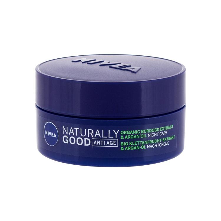 Nivea Naturally Good Organic Burdock Extract &amp; Argan Oil Noćna krema za lice za žene 50 ml