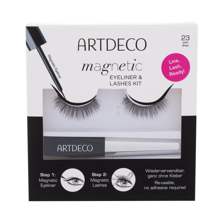 Artdeco Magnetic Eyeliner &amp; Lashes Kit Poklon set magnetske umjetne trepavice 1 par + tekući eyeliner za oči 5 ml