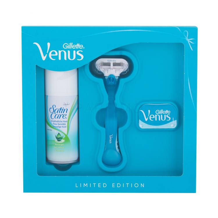 Gillette Venus Poklon set brijač Venus 1 kom + zamjenski brijači Venus 1 kom + gel za brijanje Satin Care 75 ml