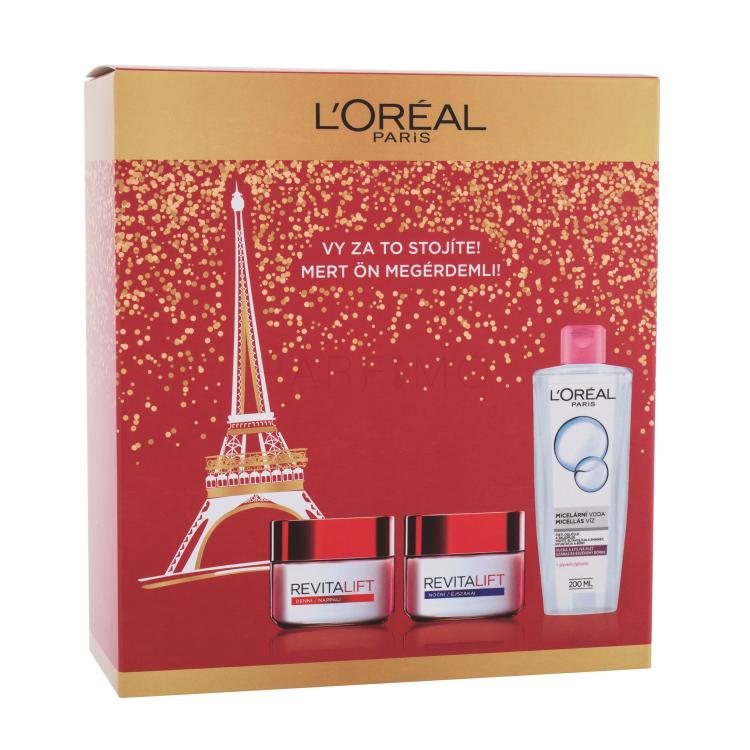 L&#039;Oréal Paris Revitalift Poklon set dnevna krema Revitalift 50 ml + noćna krema Revitalift 50 ml + micelarna vodica 200 ml