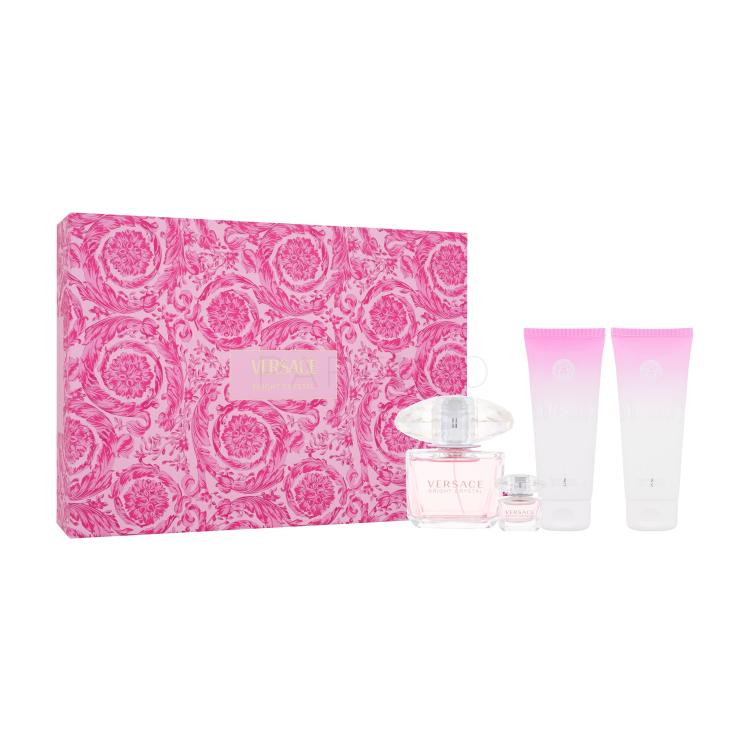 Versace Bright Crystal Poklon set toaletna voda 90 ml + toaletna voda 5 ml + losion za tijelo 100 ml + gel za tuširanje 100 ml