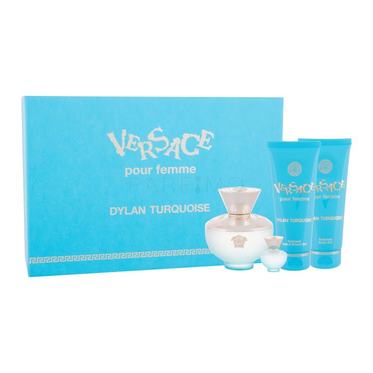 Versace Pour Femme Dylan Turquoise Poklon set toaletna voda 100 ml + toaletna voda 5 ml + gel za tuširanje 100 ml + gel za tijelo 100 ml