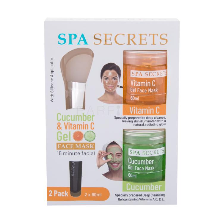Xpel Spa Secrets Poklon set maska za lice Spa Secrets Cucumber Gel Face Mask 60 ml + maska za lice Spa Secrets Vitamin C Gel Face Mask 60 ml + aplikator