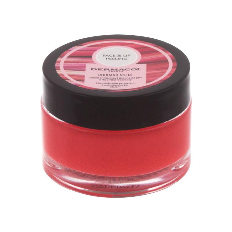 Dermacol Face &amp; Lip Peeling Rhubarb Scent Piling za žene 50 g