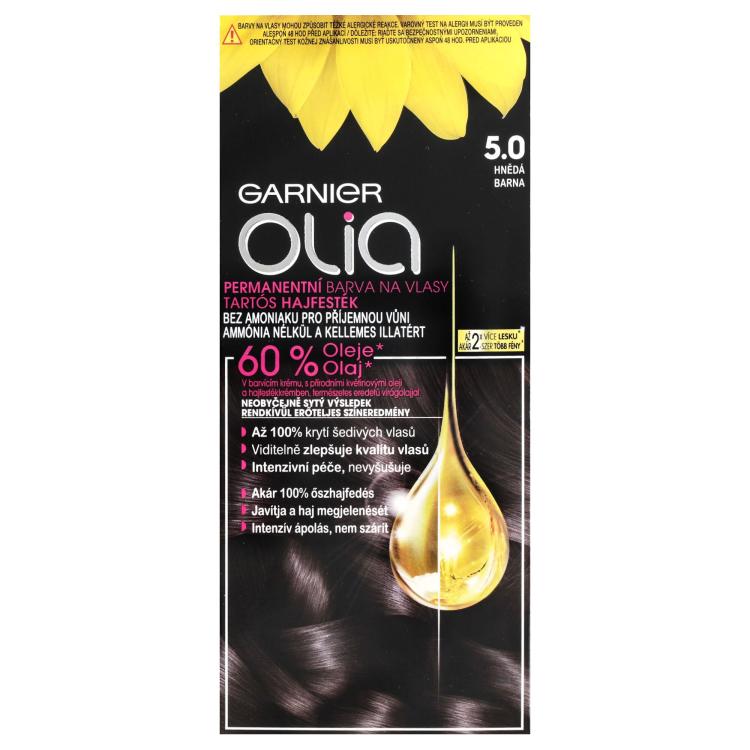 Garnier Olia Permanent Hair Color Boja za kosu za žene 50 g Nijansa 5,0 Brown