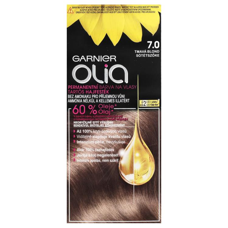 Garnier Olia Permanent Hair Color Boja za kosu za žene 50 g Nijansa 7,0 Dark Blonde