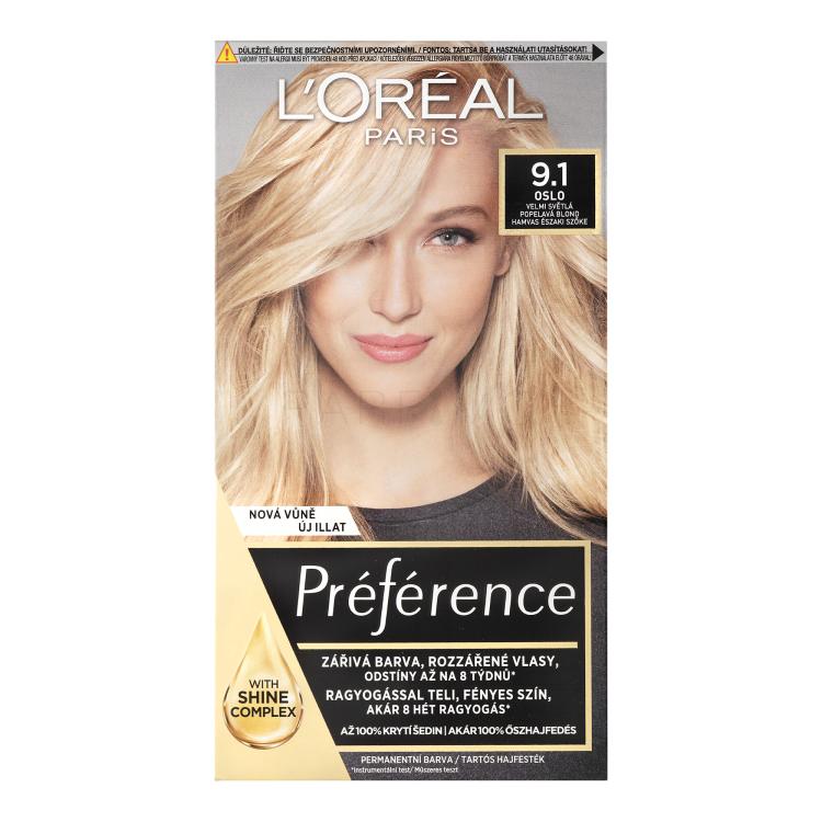 L&#039;Oréal Paris Préférence Boja za kosu za žene 60 ml Nijansa 9,1 Oslo