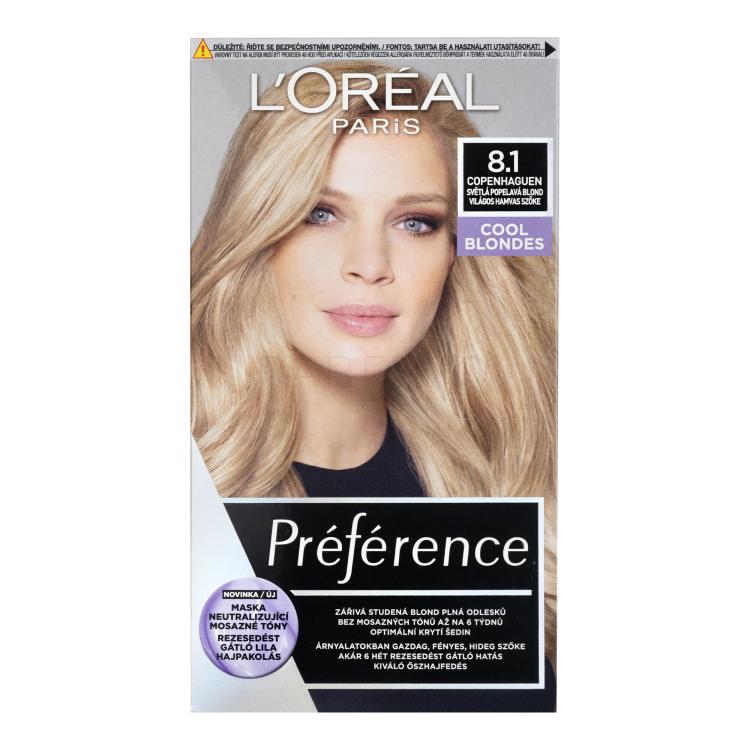 L&#039;Oréal Paris Préférence Boja za kosu za žene 60 ml Nijansa 8,1 Copenhaguen