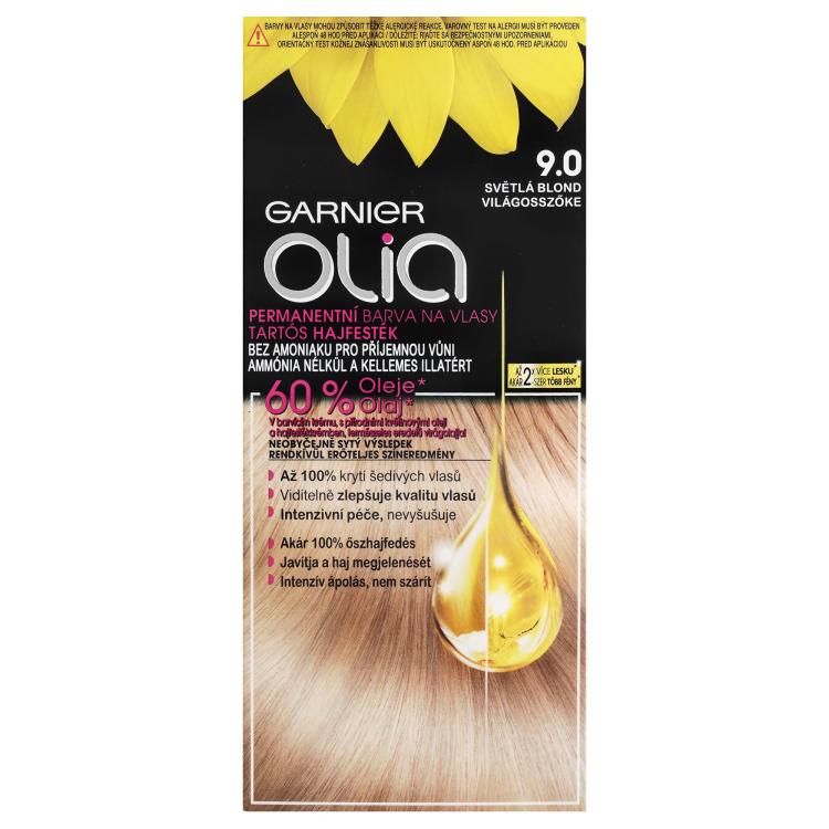 Garnier Olia Permanent Hair Color Boja za kosu za žene 50 g Nijansa 9,0 Light Blonde