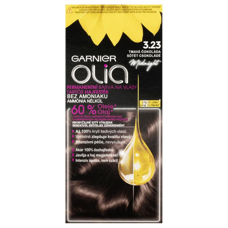 Garnier Olia Permanent Hair Color Boja za kosu za žene 50 g Nijansa 3,23 Black Amber