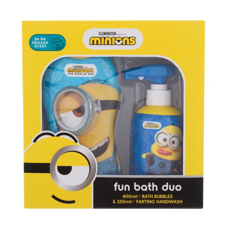 Minions Bubble Bath Fun Bath Duo Poklon set pjena za kupanje Minions Bath Bubbles Ba Na Naaaaa 400 ml + sapun za ruke Minions Farting Hand Wash Ba Na Naaaaa 250 ml