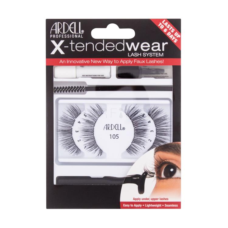Ardell X-Tended Wear Lash System 105 Umjetne trepavice za žene Nijansa Black set