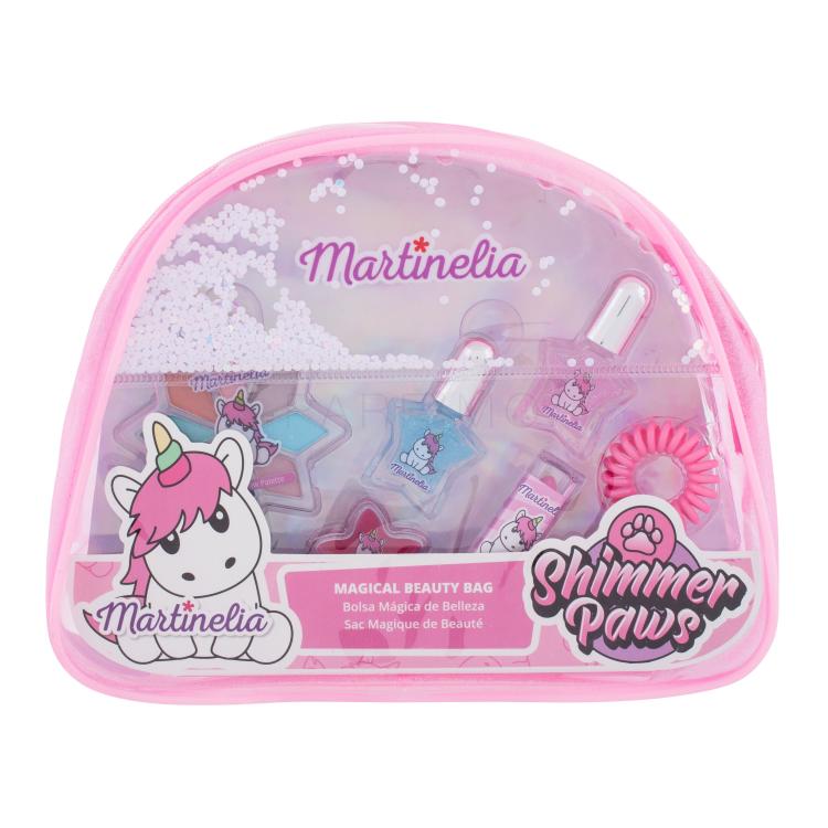 Martinelia Shimmer Paws Magical Beauty Bag Unicorn Poklon set sjenilo 2,8 g + sjajilo za usne 2 g + ruž 1,8 g + lak za nokte 2 x 3 ml + gumica za kosu + kozmetička torbica