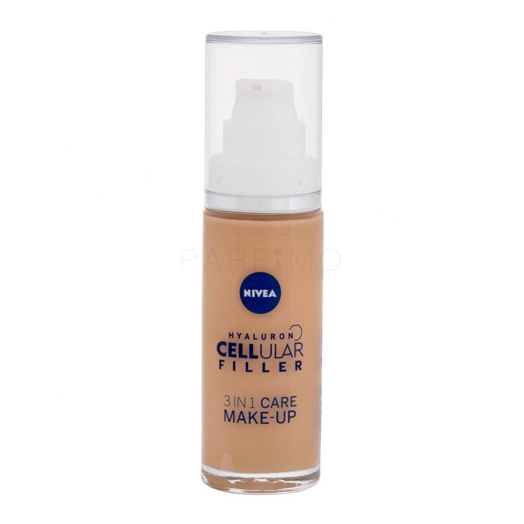 Nivea Hyaluron Cellular Filler 3in1 Care &amp; Color Dnevna krema za lice za žene 30 ml Nijansa 02 Medium